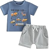 Fernvia Toddler Baby Boy Summer Clothes 6 12 18 24 Months 2T 3T 4T Short Sleeves Shirt Tops & Casual Shorts Outfit Set