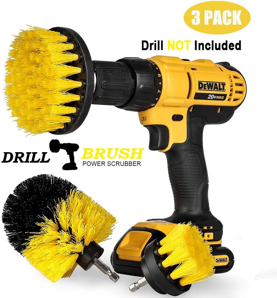 Swonuk Drill Brush, 3pcs Taladro Cepillos Accesorio 2" 3.5" 4" Power