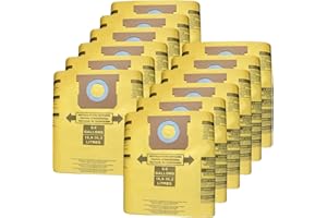 12 Pack Vacuum Filter Bags for Shop Vac 5-8 Gallon Type E/Type H, Canister Vacuum Cleaner Dust Bags for Shop Vac Replace Part
