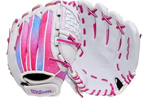 Wilson 2026 A440 Flash 11.5" Fastpitch Softball Glove - Right Hand Throw, White/Flamingo Pink
