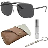 Ray-Ban RB3699 Square Shape Sunglasses with Official Eyewear Kit