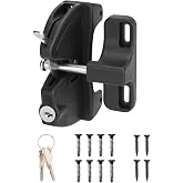 HILLMASTER Key Lockable 2 Sided Gate Latch Key,Self Locking Gate Latch Gate Fence Lock for Outdoor Gates,Locking Gate Door Lock Fence Latch Gate Hardware for Metal,Wood,Vinyl Fence,Black Finish