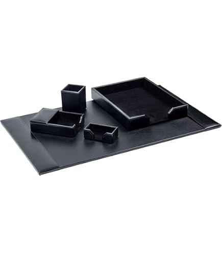 Dacasso Black Leather Desk Mat/Desk Protector/Gaming Pad/Mouse Pad/Desk - View #2