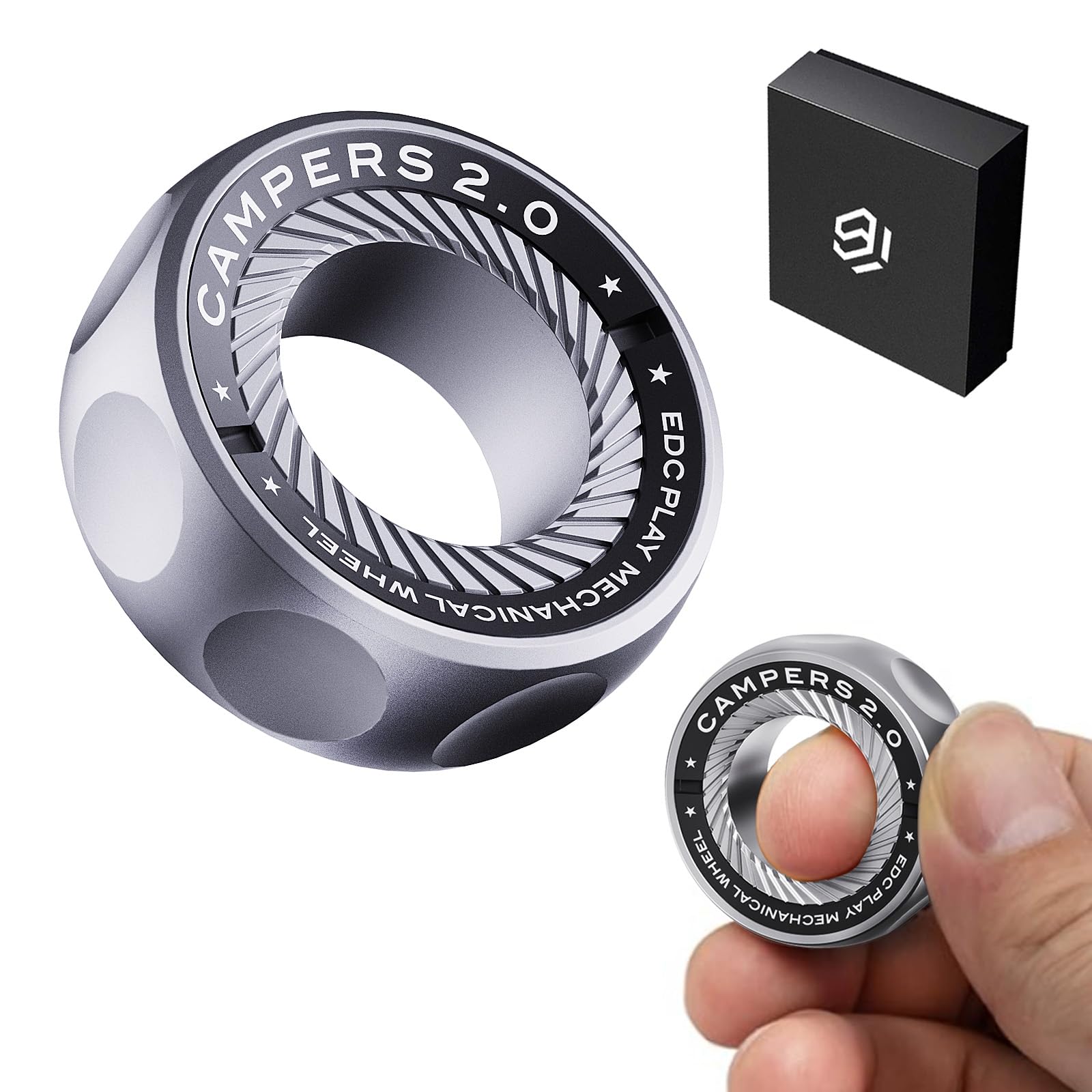 Fidget Spinner for Stress Relief – DIY Magnetic Fidget Ring with Engaging Sounds, EDC Stainless Steel Toys for Adults & Teens, Perfect for Work, Study, Waiting, Gift and Stocking Stuffer