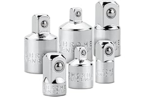Bates- Impact Socket Adapter and Reducer Set, 6 pcs, Silver, 1/4", 3/8", 1/2", Impact Socket Adapter Set, 1/2 to 3/8 Socket A