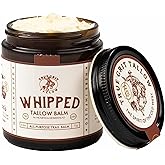 True Grit Tallow Beef and Bison Whipped Tallow Balm Moisturizer for Dry, Sensitive Skin - John Wayne Inspired Herb-Infused Unscented - 2.6 oz