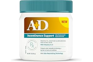A+D Incontinence Support Skin Protectant & Rash Ointment – Treats & Prevents Incontinence Rash, Soothes Chafed Skin, Odor Neutralizing Technology - 16 oz