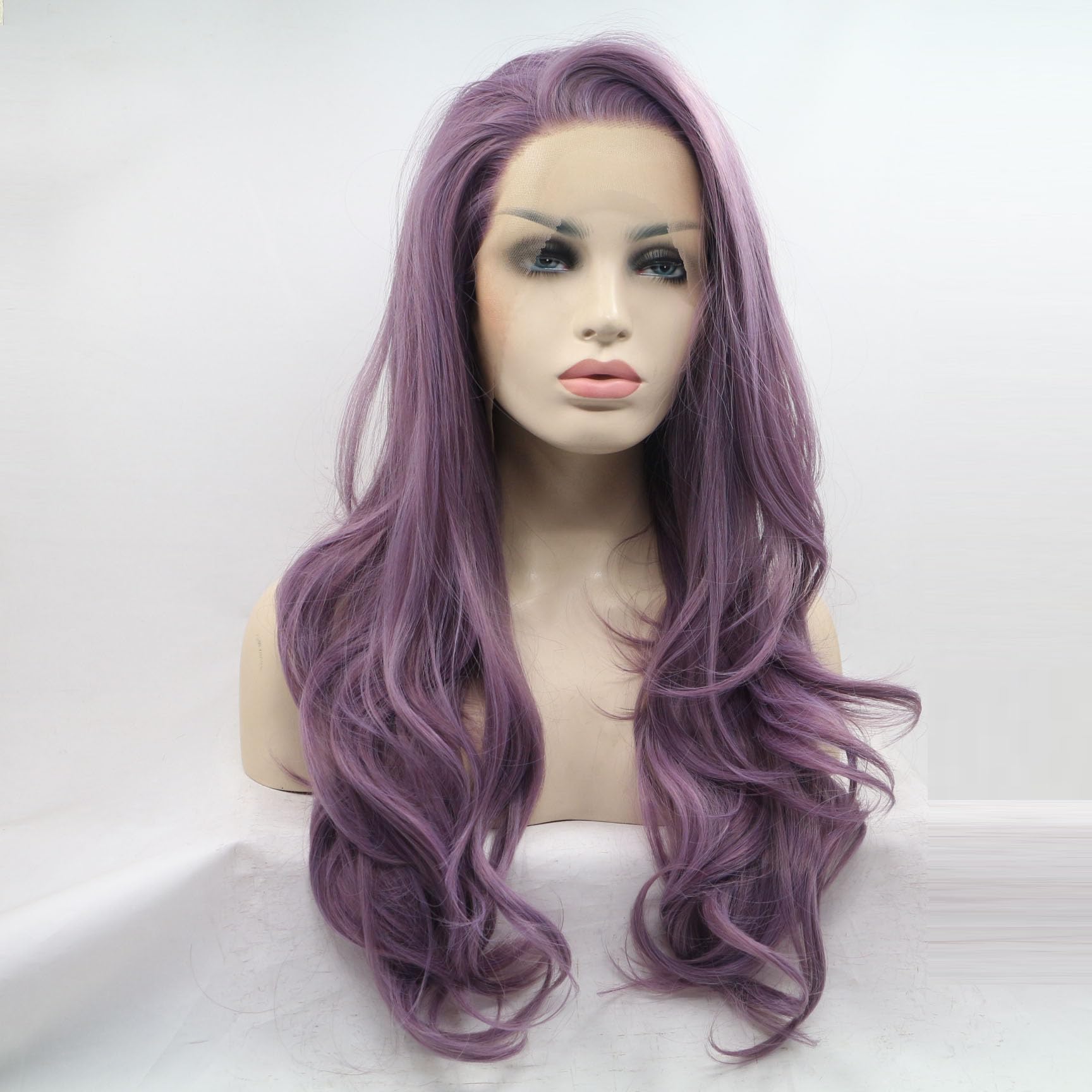 Xiweiya Purple Wig Long Side Part Purple Wavy Wig Synthetic Lace Front Wigs for Women, Drag Queen with Heat Resistant Fiber Hair Replacement 24inch โ image 1