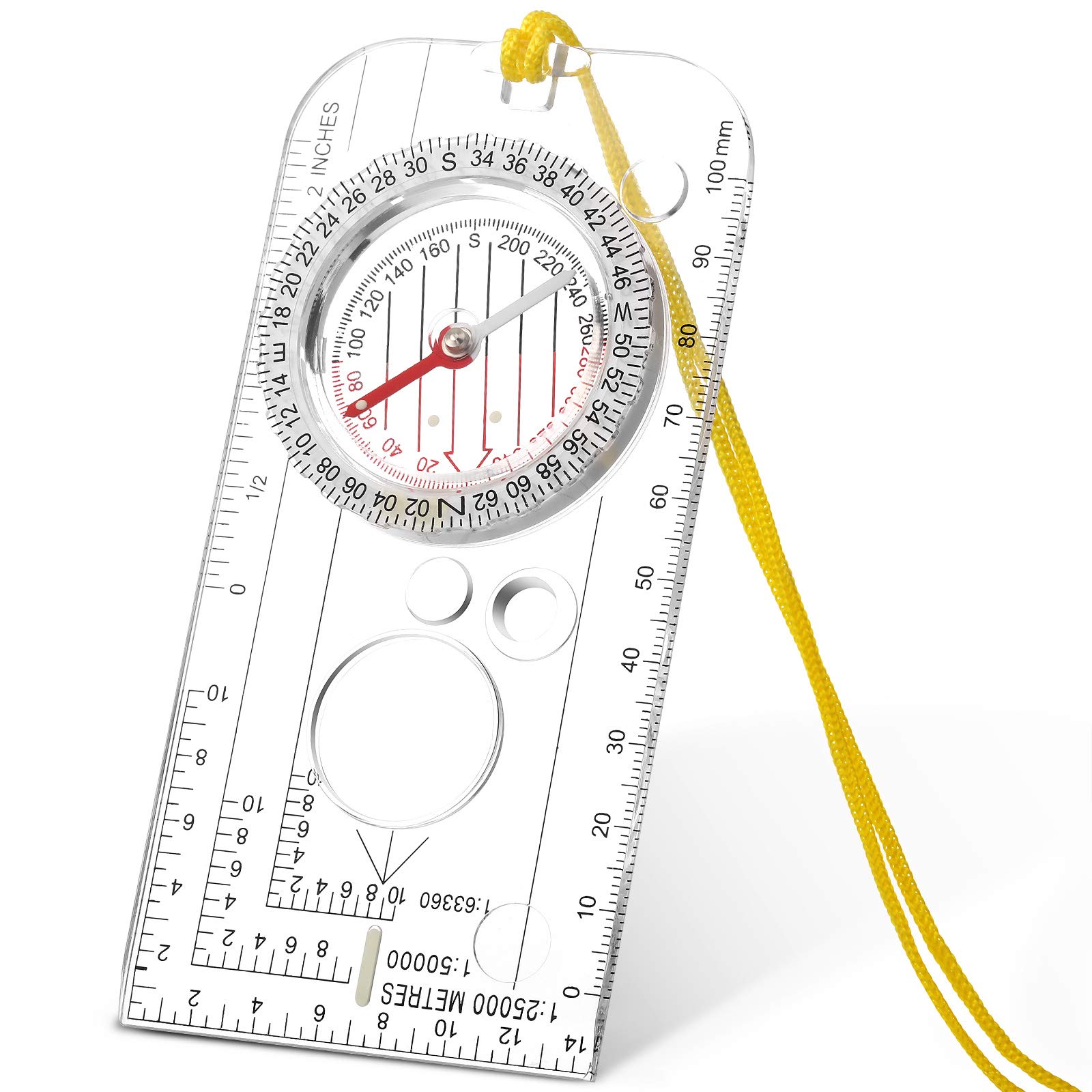 SKYLETY Scout Compass Orienteering Compass Acrylic, Adjustable Declination, Lightweight, Waterproof, Luminous, for Expedition Map Reading Navigation Orienteering