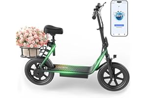 NAVIC Electric Scooter Adults,27/49Mile Range,Electric Scooter for Adults,Top Speed 22Mph,500W Motor,14'' Pneumatic Tires,Foldable e Scooter with Back Basket,APP