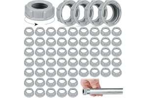 Pushglossy 50 Pcs Plastic Insulating Bushing Threaded Electrical Bushings for Emt, Rigid or Imc Conduit Fitting (1/2 Inch)
