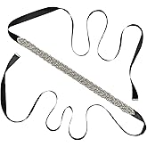 Lauthen.S Rhinestone Bridal Belt for Wedding Dress,Bride Bridesmaid Evening Gown Crystal Sash Belt