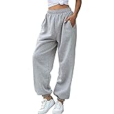 AROGONE Women's Casual Drawstring High Waisted Sweatpants Wide Straight Leg Lounge Pants with Pockets