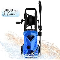 WHOLESUN 3000PSI Electric Pressure Washer 1600W 1.8GPM High Power Washer Machine with Spray Gun & 5 Nozzles Blue