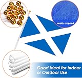 AhfuLife 15pc Scottish Flags on Sticks 14x21cm 30cm Poles Burns Night view 3