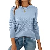 ZEAGOO Womens Sweaters Long Sleeve Tops Crew Neck Knit Pullover Sweaters Fall Fashion 2026 Dressy Casual Basic Clothes