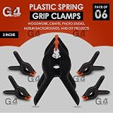 G4GADGET Pack of 6 3 Inch Plastic Spring Grip Clamps Quick Grip Craft Wood view 2