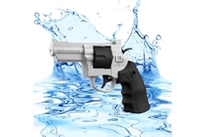 enttgo Revolver shape Water Gun with 22 Ft Super Long Range, Water Blaster Pistol Toy for Adults & Kids Summer Swimming Pool Beach Outdoor Activity. (1, Gray)