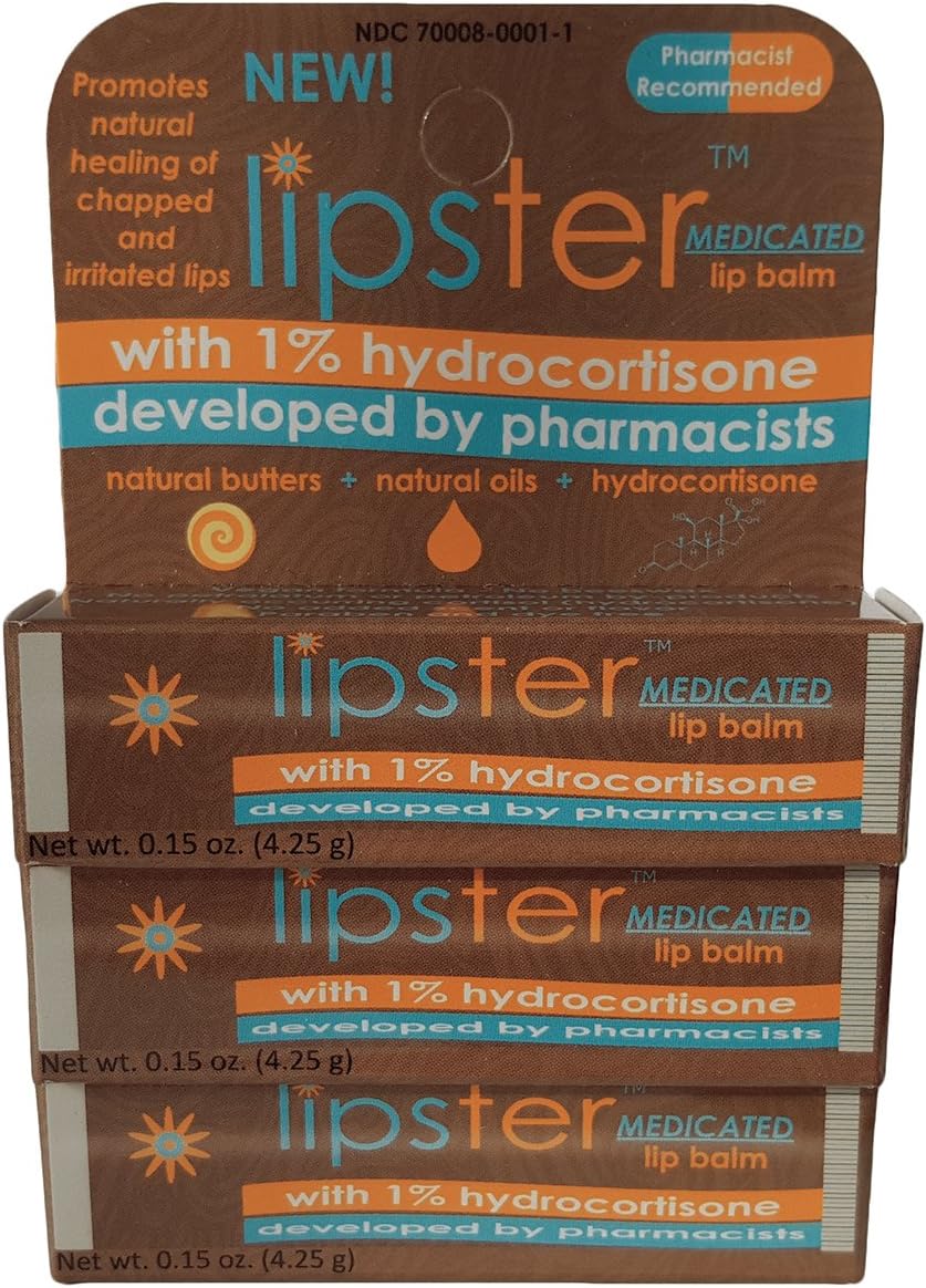 Lipster Medicated Lip Balm with 1 Hydrocortisone (3 pack) Pricepulse