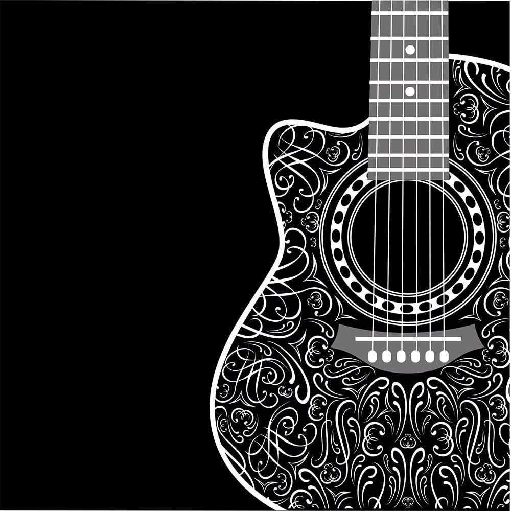 CC Wonderland Soft Pillow Cases Linen Pillow Covers with Invisible Zipper Throw Cushions Covers(1PCS), 18 Inch, Gradient Background with Clipped Guitar and Stylish Ornament, Good Gift