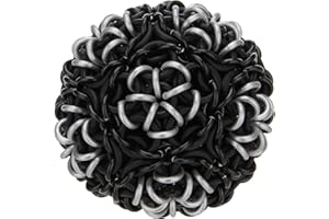 JUGGLE PRO Chainmail Footbag Hacky Sack - Aluminum 422 rings – NINJA Grey Black color - FREESTYLE Tricks