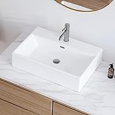24" x 16.5" Bathroom Sink Vessel Rectangle, Eridanus Hang Wall Mount Sinks Countertop Vanity Floating Trough Washbasin, Ceram