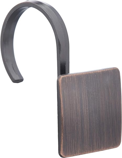 Amazon Co Jp Amazonベーシック シャワーカーテンフック クラシックスクエアフック オイルラブブロンズ ホーム キッチン