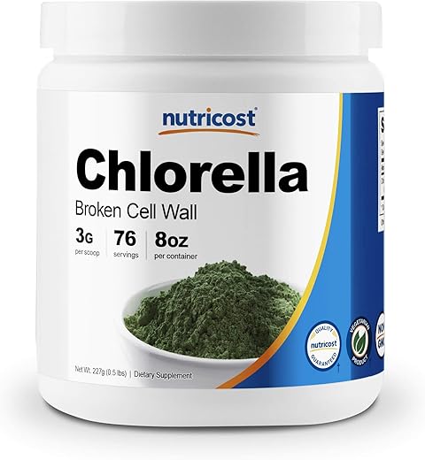 Nutricost クロレラパウダー (8オンス) 3000mg、非GMO、グルテンフリー