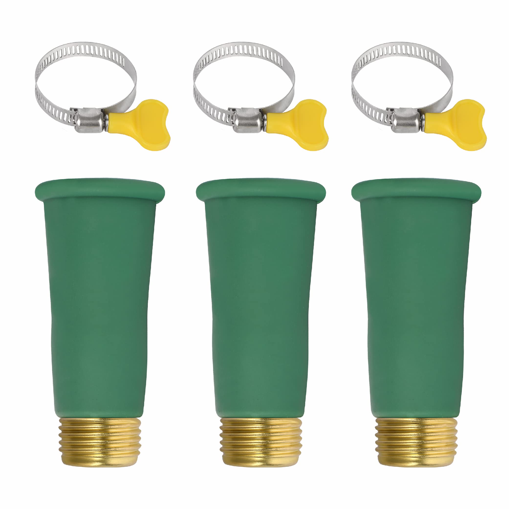 Photo 1 of IMPRESA Silicone Hose Adapter - Green, 3/4-Inch, Pack of 3 - Water Hose to Sink Faucet Adapter - Universal Faucet Connector with Clamp - Slip-On Connector