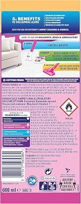 Vanish Oxi Action Upholstery & Carpet Cleaner 600ml Spring Flowers Pack of 4 view 8