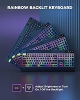 Seenda JPX006 Wireless Keyboard and Mouse Combo RGB Backlit UK Layout view 2