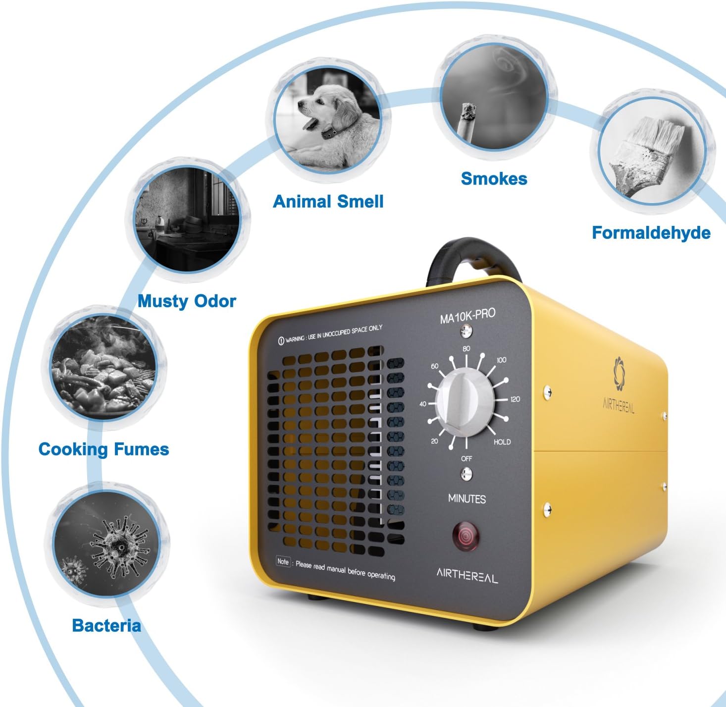 Airthereal MA10KPRO Ozone Generator 10000mg/h Ionizer Machine O3 High