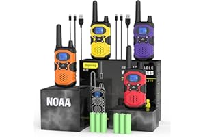 Topsung 2 Way Radios for Adults Long Range Walkie Talkies Rechargeable 4 Pack, Multi-purpose NOAA Walkie-Talkies with USB 4500mAh Battery for Family Senior Care Working Adventure Camping Hiking Cruise
