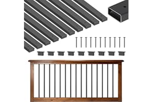 VEVOR 61 Pack Deck Balusters, 32.28 in Galvanized Steel Railing Spindles, Hollow Rectangle Metal Decking Stair Balusters with