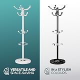 CASARIA Elegant Coat Rack with Marble Base 14 Rotatable Hangers 175cm Black view 8