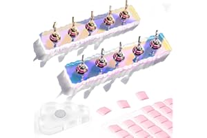 Corconess Nail Stand For Press On Nails - 2 Pcs Aurora Arcrylic Nail Holder for Painting Nails With A Mini Clear Nail Stand Base, Two Color Metal Nail Holders,Reusable Sticky Putty Nail Art Tools