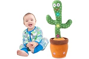 MIAODAM Dancing Cactus, Talking Cactus Baby Toy, Colorful Glowing Repeating Cactus Toy for Baby Toddler, Singing Cactus Toy 120 Pcs Songs Repeats What You Say for Baby Toy Gift Mimicking