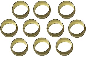 MI MADOL IMPORTS, LLC MADOL Brass Compression Fitting Ferrule [08CS] Sleeve Tube Fitting (1/2" Tube OD) Anillo de Compresion Para Tuberia 10PK