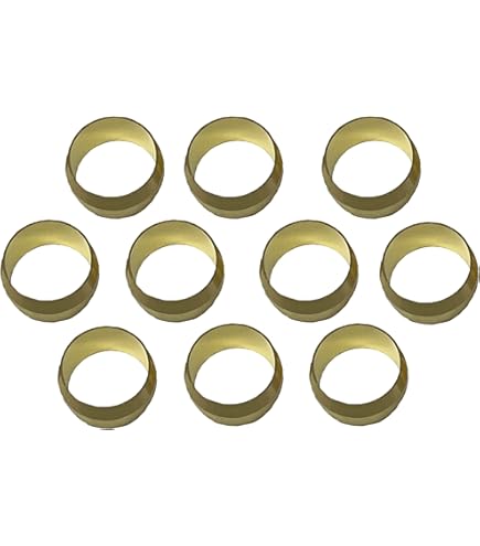 5-Pack Air Compressor Compression Ferrules - 1/2 Inch ID Pneumatic Tube Sleeves