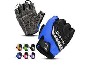 GEZVOC Cycling Gloves with Shock-Absorbing Pad, Extra Grip, Flexible Fit, Light Weight, Breathable for Men and Women Mountain Biking