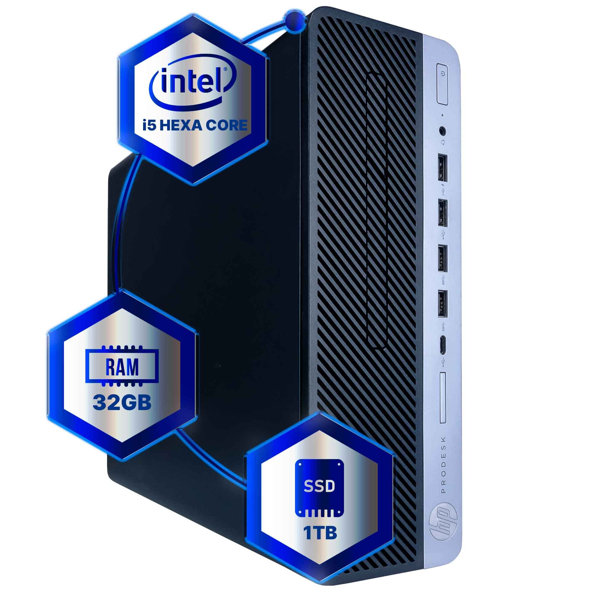 Photo 1 of ******NO POWER CABLE****HP ProDesk 600G4 Desktop Computer | Hexa Core Intel i5 (3.2) | 32GB DDR4 RAM | 1TB SSD Solid State | Windows 11 | Home or Office PC (Renewed)