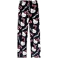 CVKOLOK Cartoon Pajamas Pants for Women Girls Cute Cat Print Flannel Sleep Bottoms Halloween Christmas Sleepwear