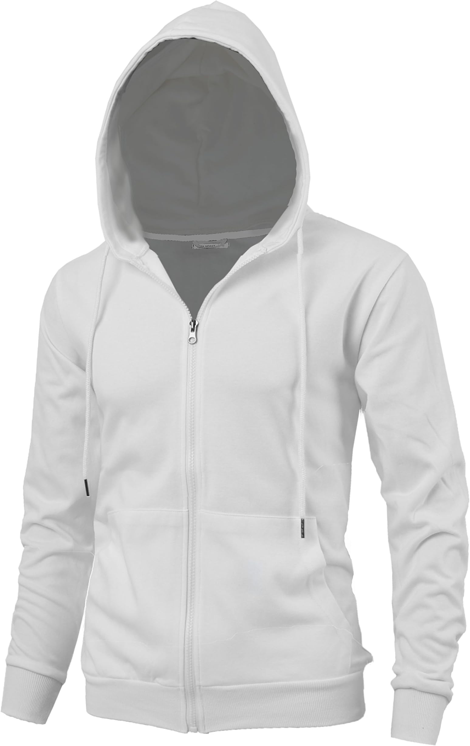 "DELIGHT" Men's Fashion Fit Full-zip HOODIE with Inner Cell Phone Pocket