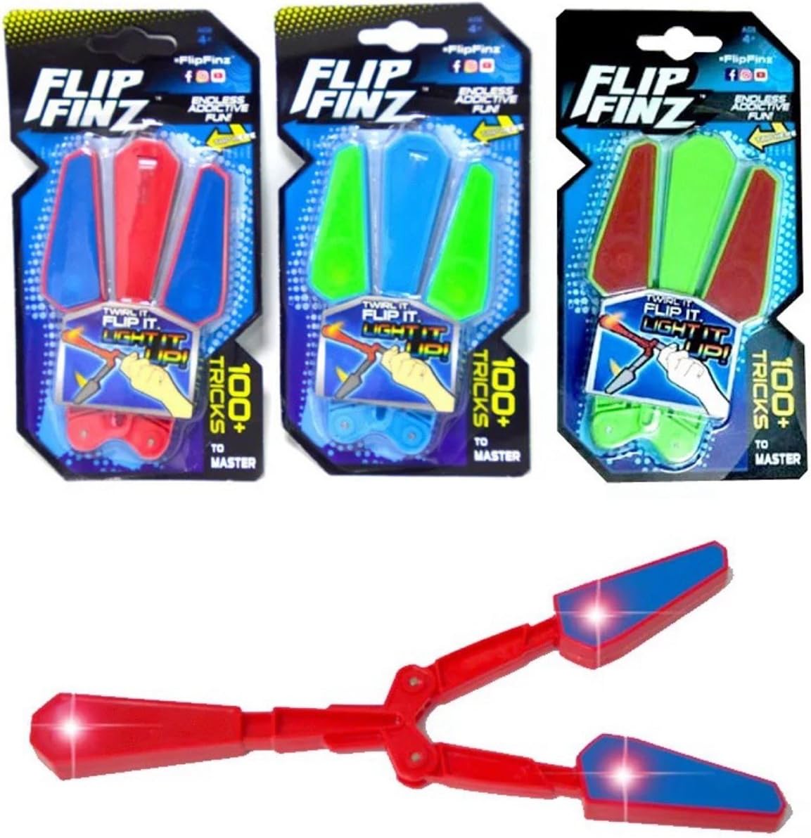 ABCOOL Flip Finz Stress Relief Toys (Red)