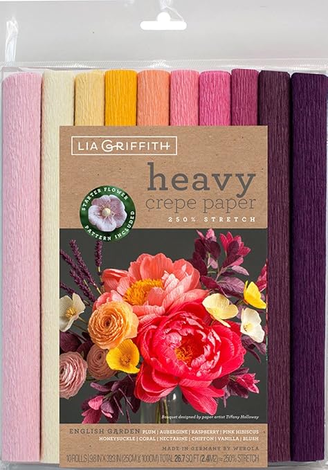Lia Griffith Carta Crespa Pesante 10 Colori Assortiti 25
