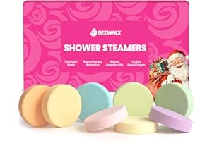 SEONNIX Shower Steamers Aromatherapy, 8 Pack Shower Bombs for Relaxation and Stress Relief, Natural Essential Oils Spa Gift Set for Women, Birthday Gifts, Self Care & Home Spa Experience