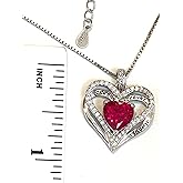 2 ct NATURAL CERTIFIED Diamond and Ruby Heart Pendant Necklace Diamond Heart Jewelry 18k Gold Silver 925 Platinum HANDMADE Ruby Heart Shaped Necklace Anniversary Valentines day Bday TOGETHER FOREVER