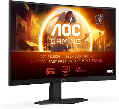 AOC C27G4ZXED 27 inch Curved FHD 280 Hz 1ms HDR FreeSync Premium