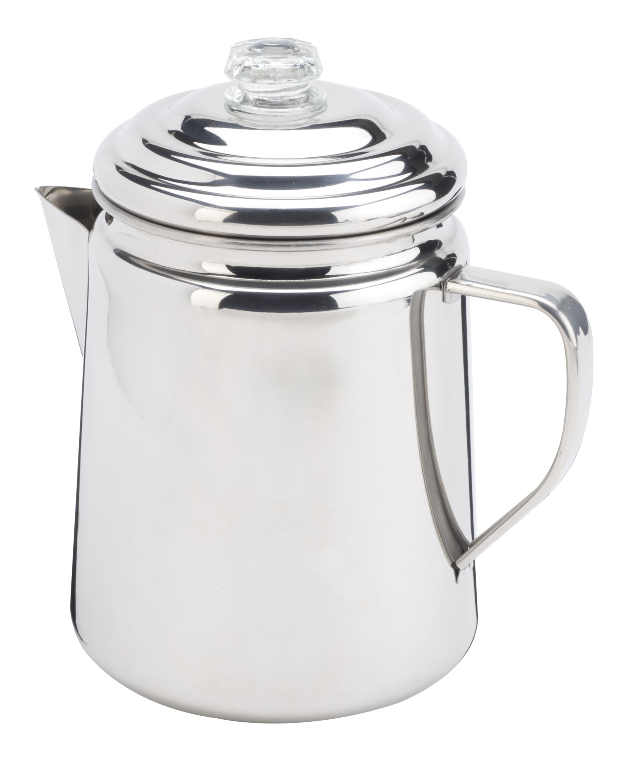 Photo 1 of ******MISSING TOP HANDLE*****Coleman Stainless Steel Coffee Percolator, 12-Cup Capacity Durable Outdoor Coffee Maker for Camping, Backpacking, RV, Stovetop, Campfire, & More, No Filters Needed