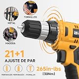 FADAKWALT 20V Cordless Drill Set with 40Pc Zubehör 2.0Ah Battery LED Light view 4